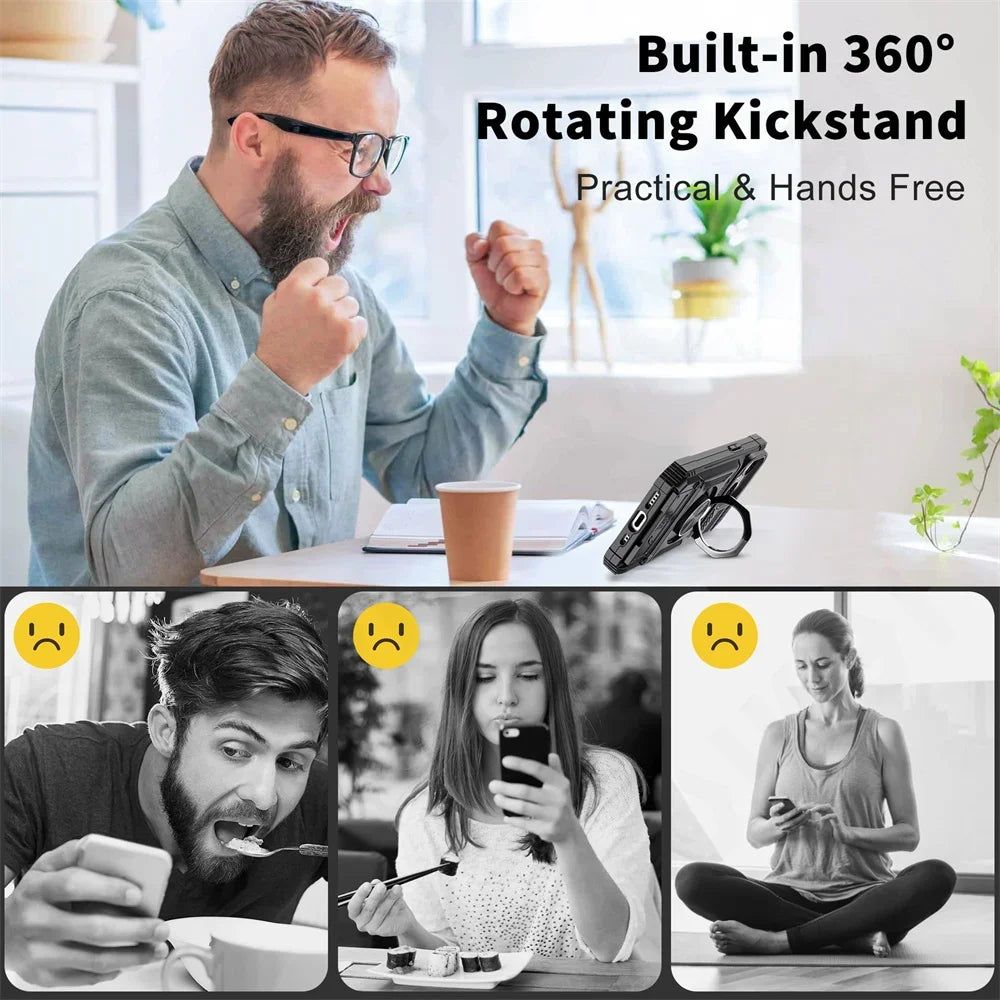 Heavy Duty Magnetic Phone Case with Kickstand | All iPhone Models