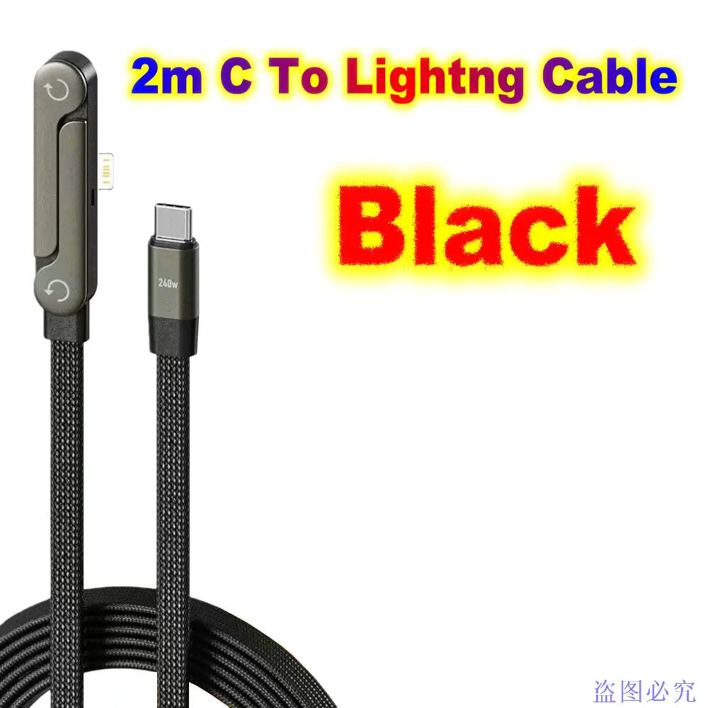 USB Type C Flat Charger Cable with Kickstand | 240W Charging