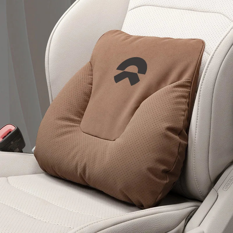 Premium Leather Car Neck Pillow | Ultimate Lumbar Support