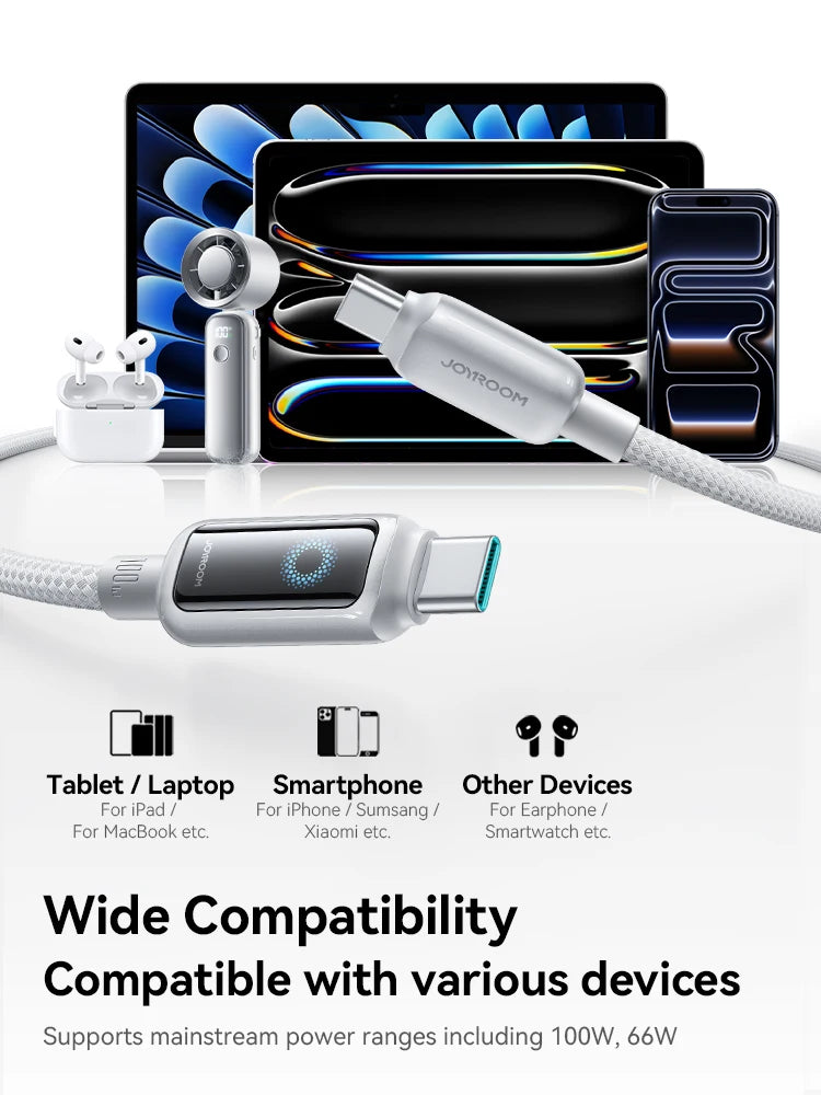 100W Fast Charge USB C Cable | Automatic Power Off Charging