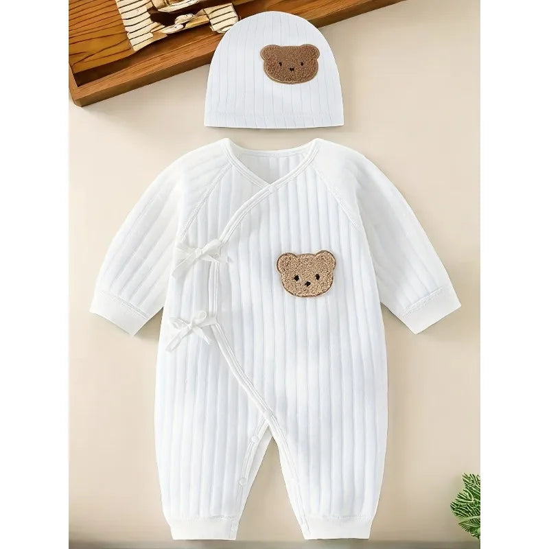 Cute Infant Baby Romper Jumpsuit with Hat | All Seasons Outfit