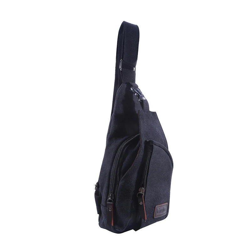 Men's Vintage Canvas Satchel Shoulder Sling Pack | Versatile Outdoor Bag