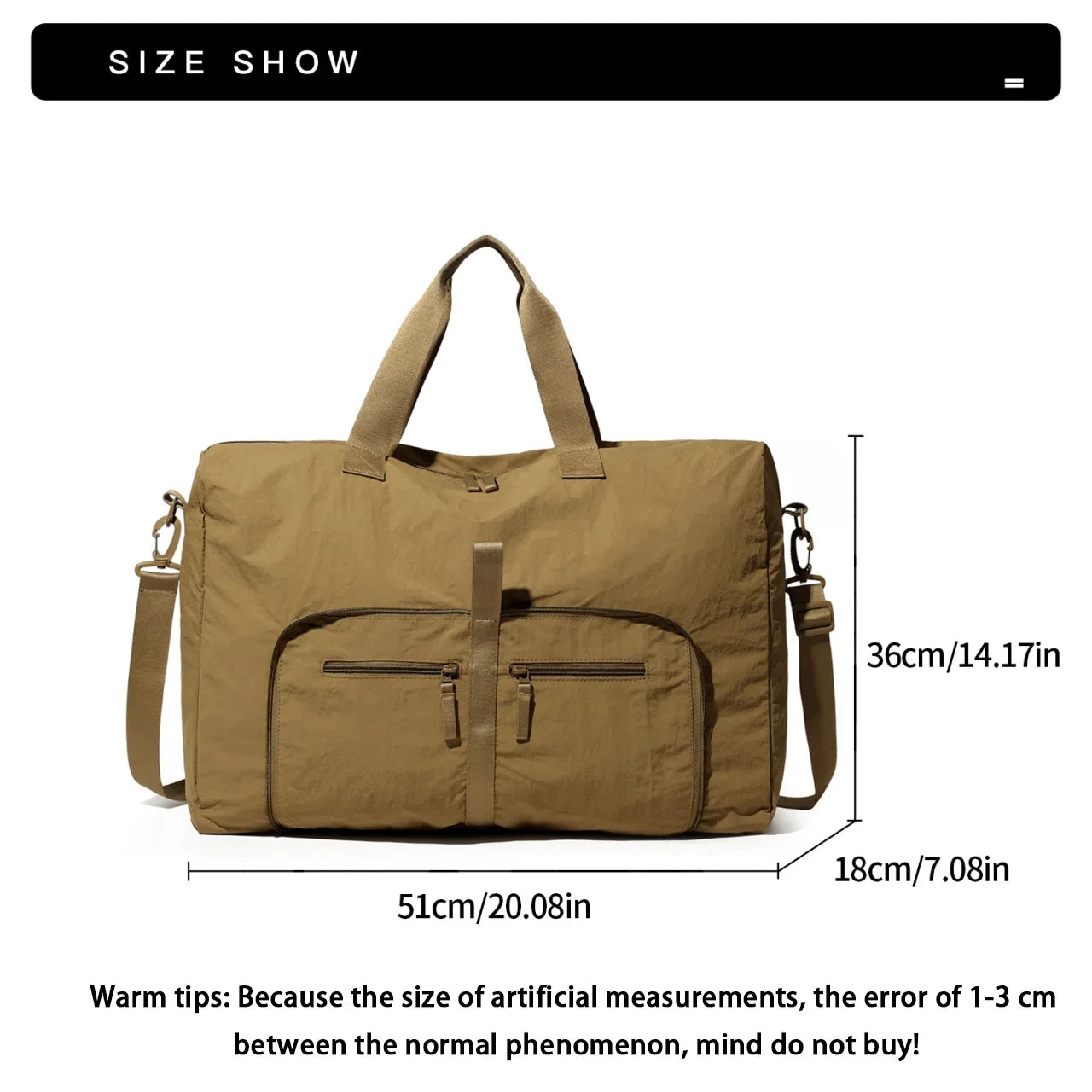 Large Capacity Foldable Travel Handbag for Men and Women