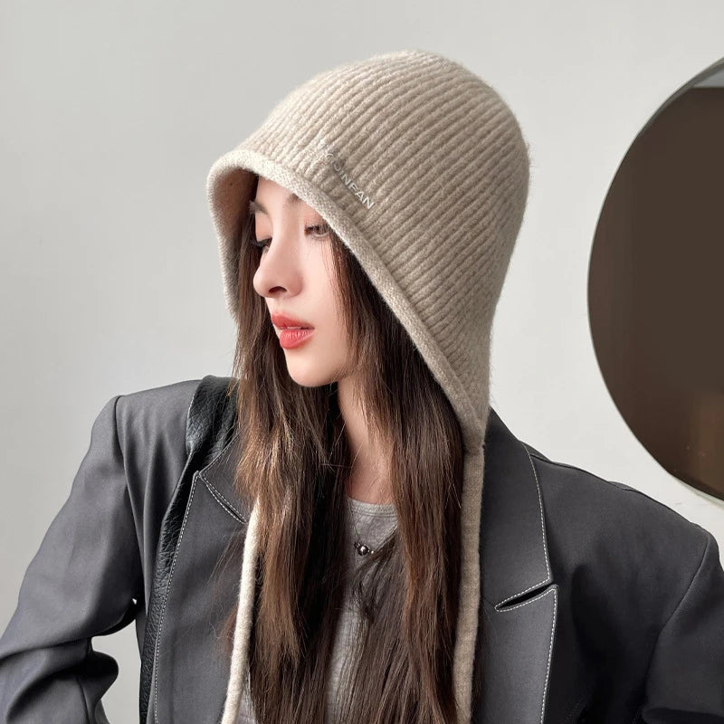 Women's Cute Knitted Earflap Beanie | Cozy Winter Warm Hat