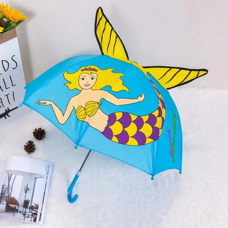 Cute Cartoon Children Umbrella | Fun 3D Ear Design for Kids