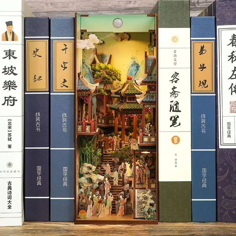 Kits insertables de estantería de madera para rincones de lectura (DIY) | Decoración miniatura creativa