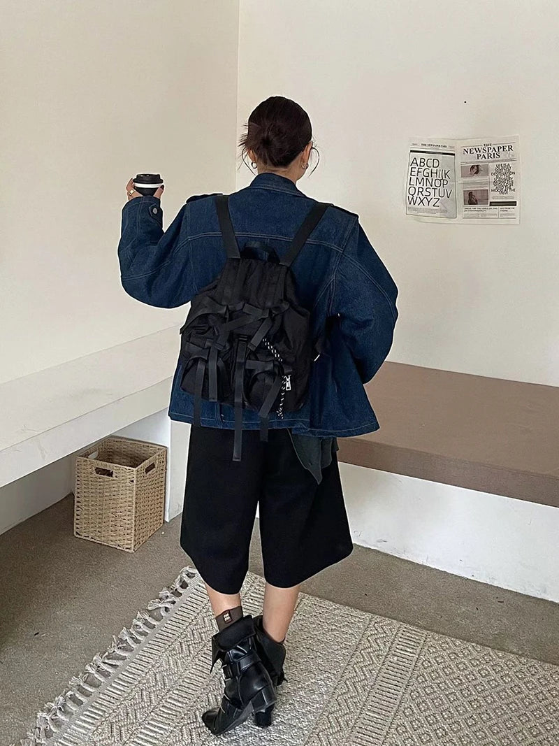 Fashion Y2K Bow Casual Backpack | High-Quality Nylon Shoulder Bag