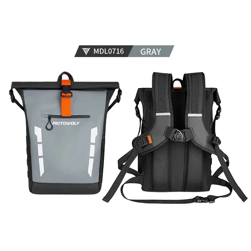 Waterproof Motorcycle Backpack | Large Capacity Reflective Cycling Bag