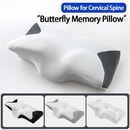Ergonomic Memory Foam Cervical Orthopedic Pillow 2 in 1 Contour Neck Support Pillow for Neck Pain Relief 1 pc