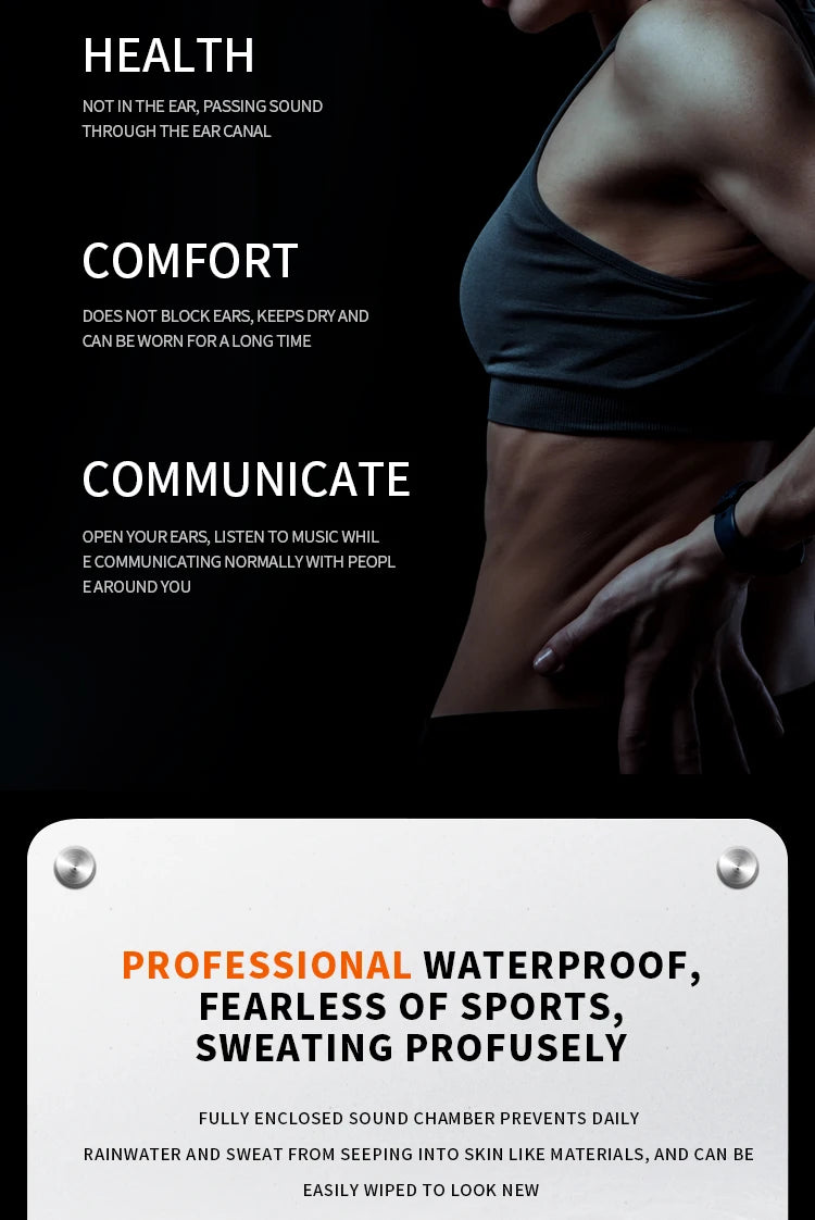 Waterproof Bone Conduction Earphones | Bluetooth Sports Headphones