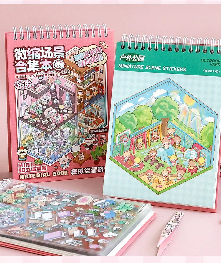 20Pcs Cartoon DIY Landscape Stickers | Kids' Creative Fun