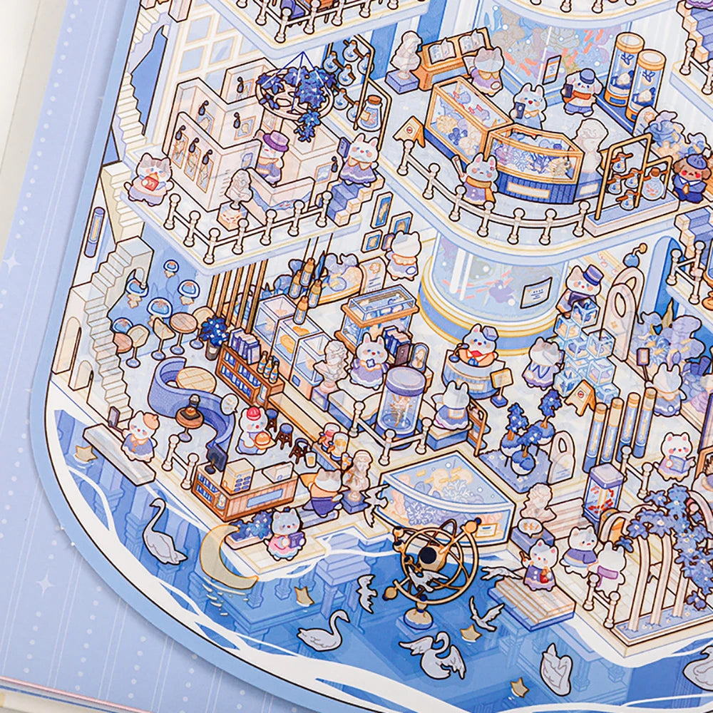 20 Pcs Large Miniature Scene Sticker Book | 3D DIY Stickers
