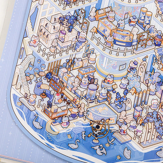 20 Pcs Large Miniature Scene Sticker Book | 3D DIY Stickers