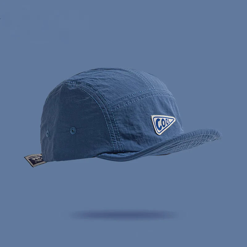 Unisex Vintage 5 Panel Embroidered Short Brim Cap | Quick Dry Hat
