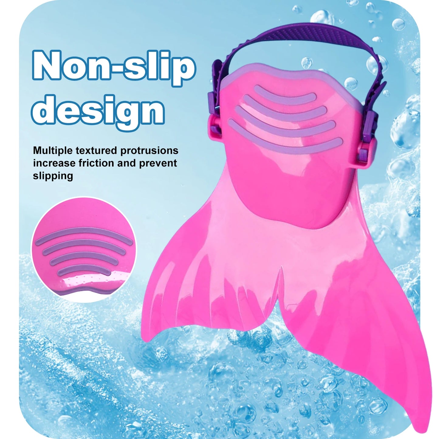 Adjustable Mermaid Silicone Fins for Swimming & Beach Fun