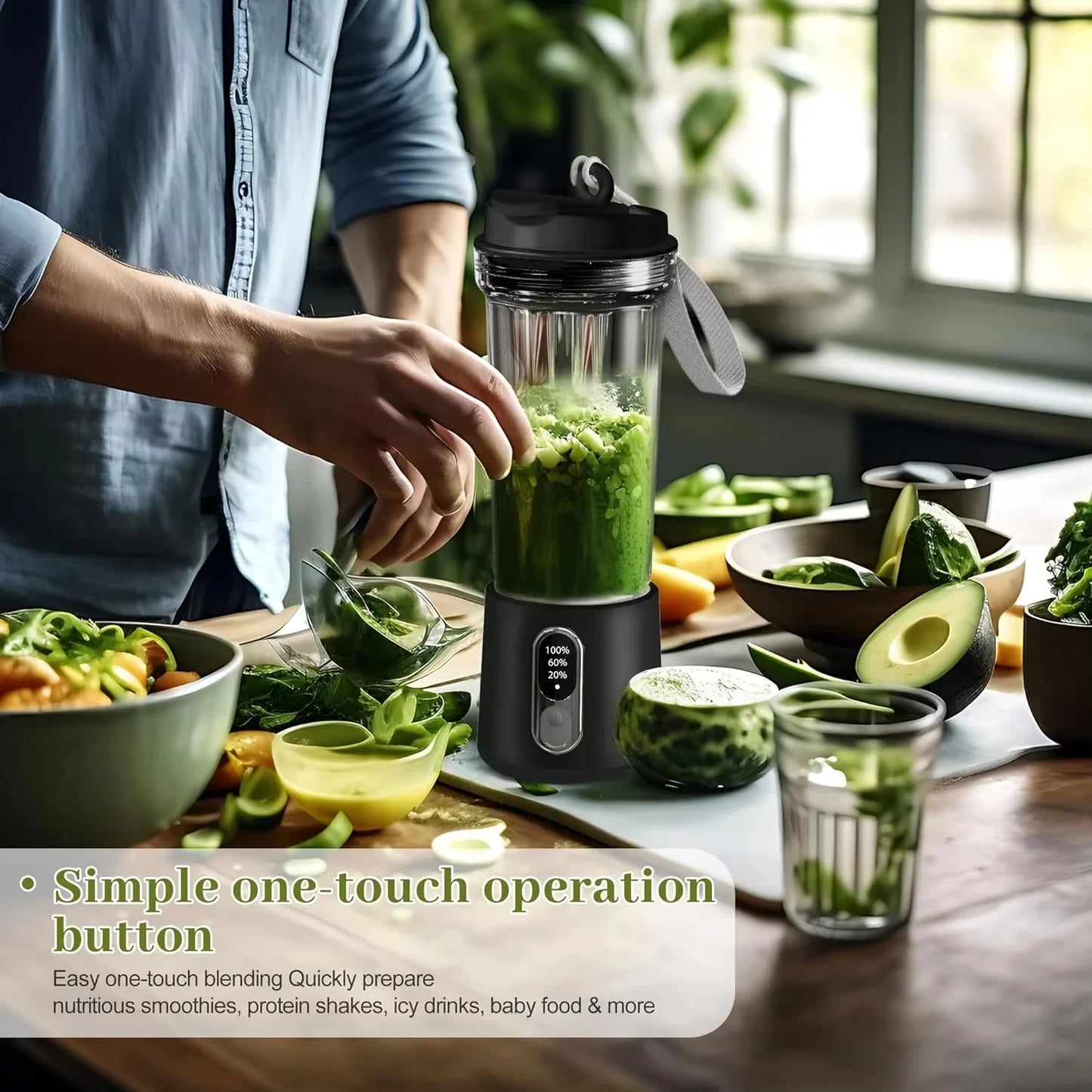 Portable 300W Juicer | USB Battery Blender for Fresh Smoothies