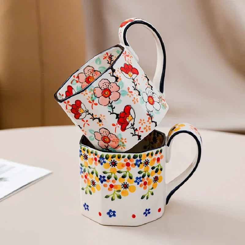 Retro Flower Mug | Stylish Ceramic Coffee & Tea Cup for All Occasions