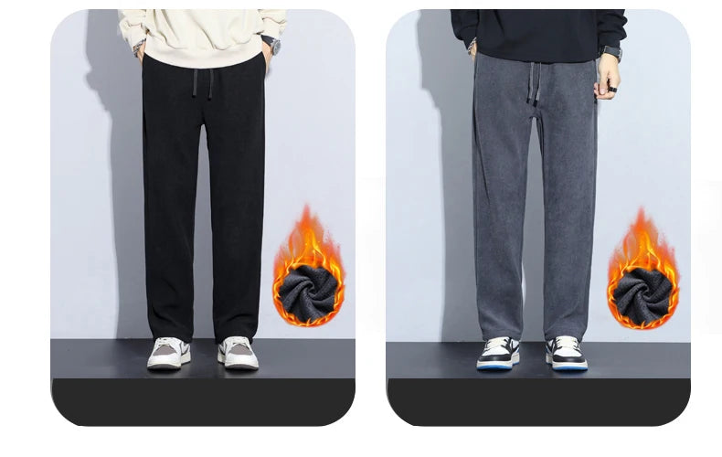 Men’s Thermal Fleece Pants | Cozy Wide-Leg Winter Sweatpants