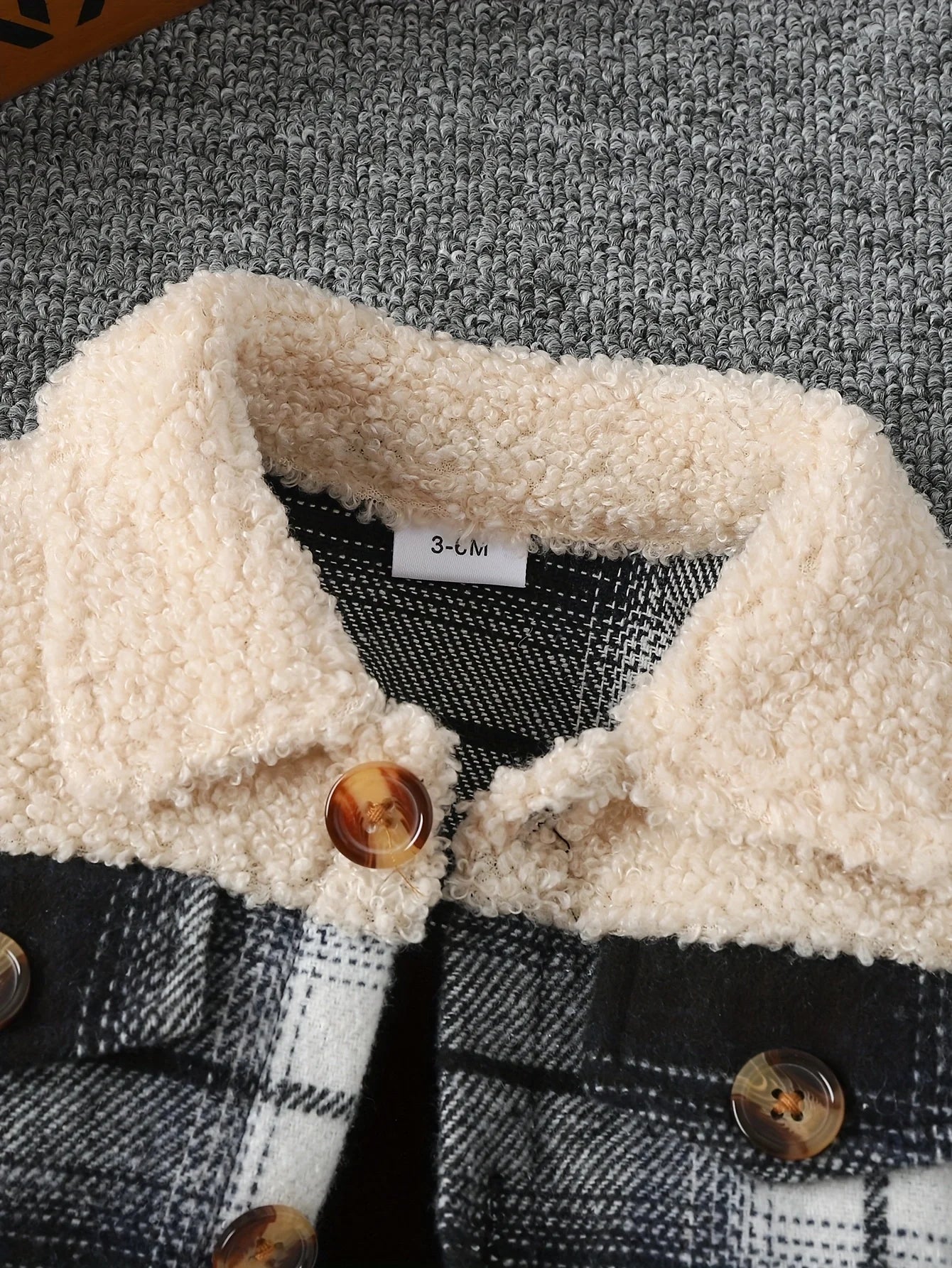 Stylish Baby Boy Plaid Plush Jacket for Cozy Winters