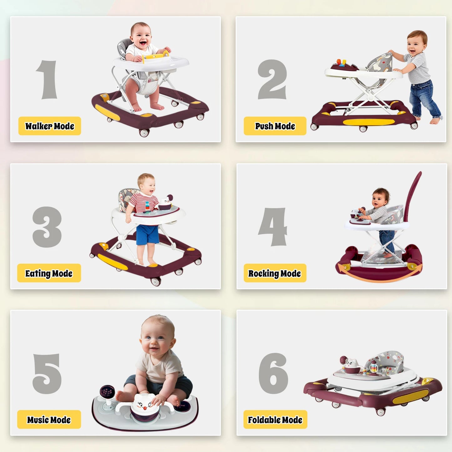 Multi-Functional Baby Walker with Awning | Safe & Fun Mobility