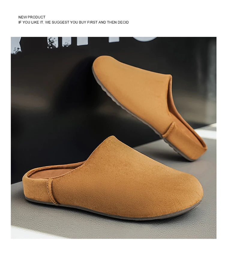 Comfortable Unisex Leather Slip-On Mules | Summer & Spring Flats