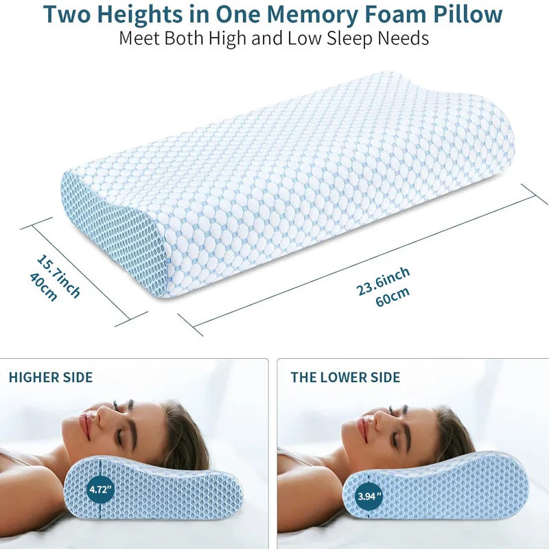 Orthopedic Memory Foam Neck Support Pillow for Comfortable Sleep