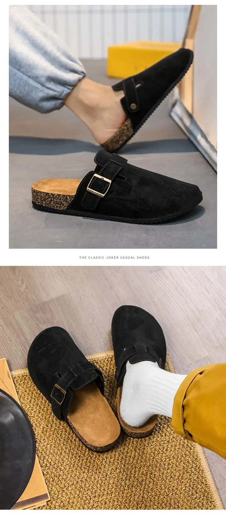 Men's Suede Mules Slippers | Comfortable Clogs with Arch Support