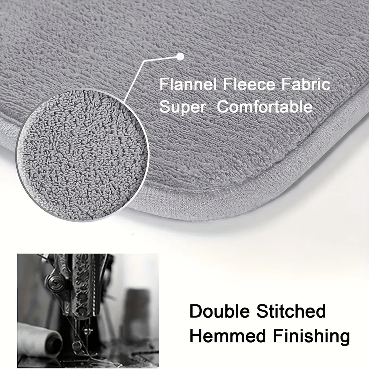 Non-Slip Absorbent Bathroom Floor Mat | Flannel Toilet Mat