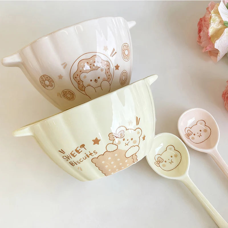 Cute Pumpkin-Shaped Ceramic Bowl Set | Perfect for Salads and Soups