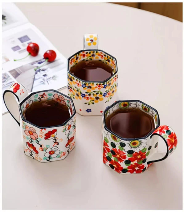 Retro Flower Mug | Stylish Ceramic Coffee & Tea Cup for All Occasions