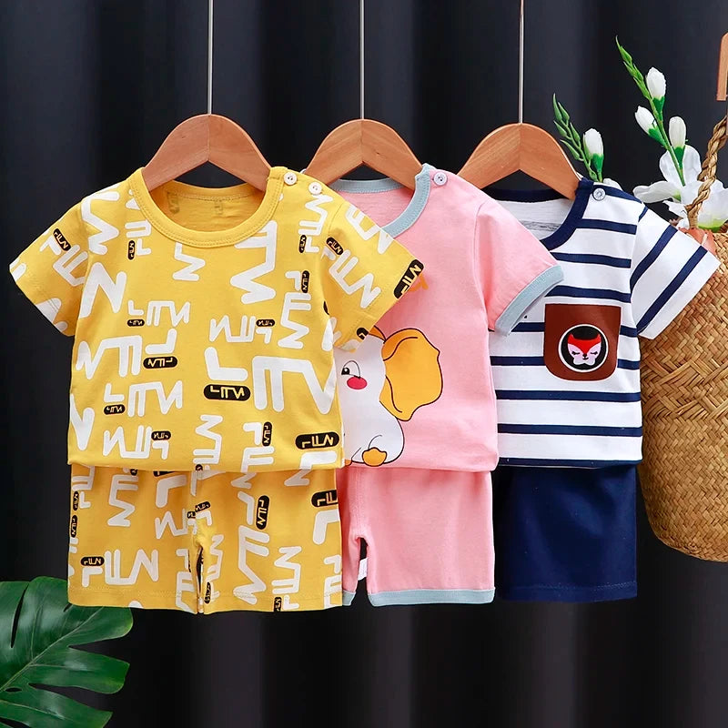 Kids Summer Clothing Set | Adorable Cartoon T-Shirt & Shorts