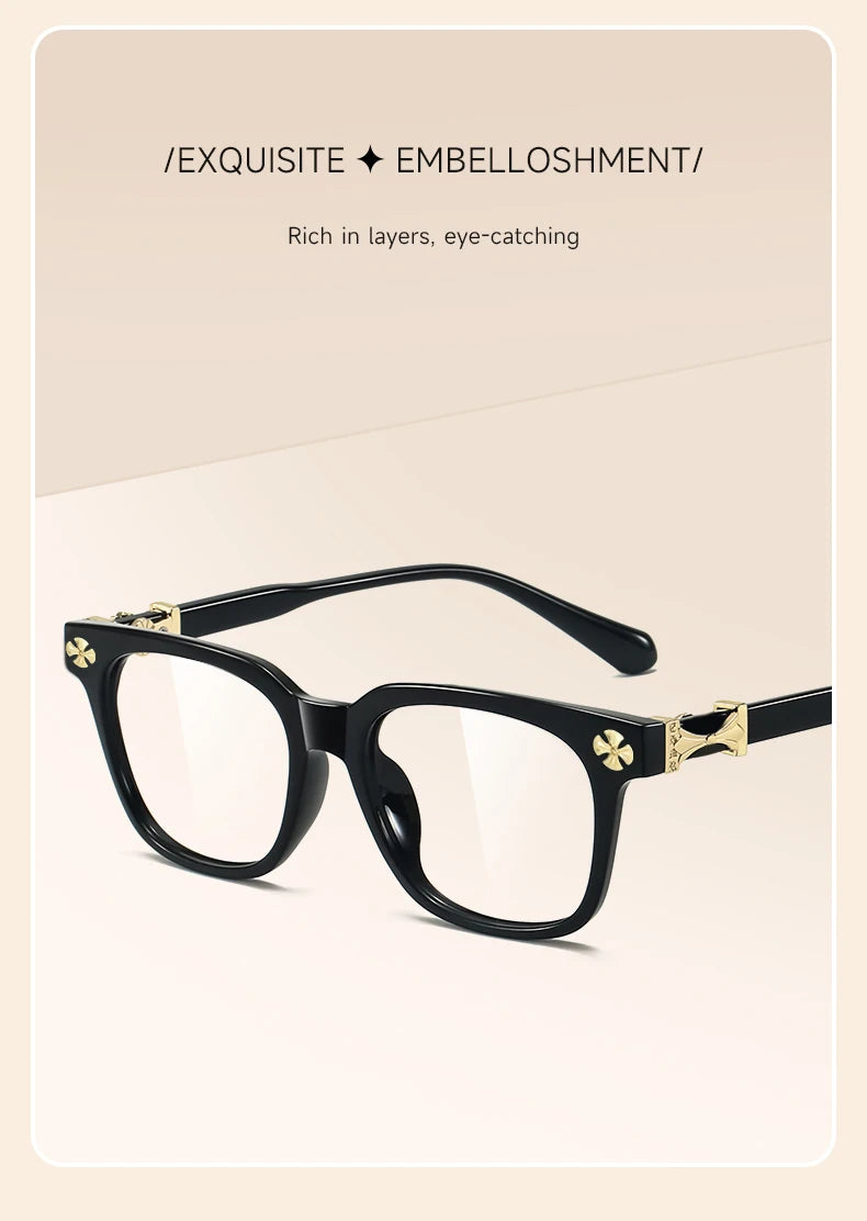 2026 New BEAU FIVE Retro Anti-Blue Light Square Frame Computer Protective Glasses Trendy Versatile High-Quality F114