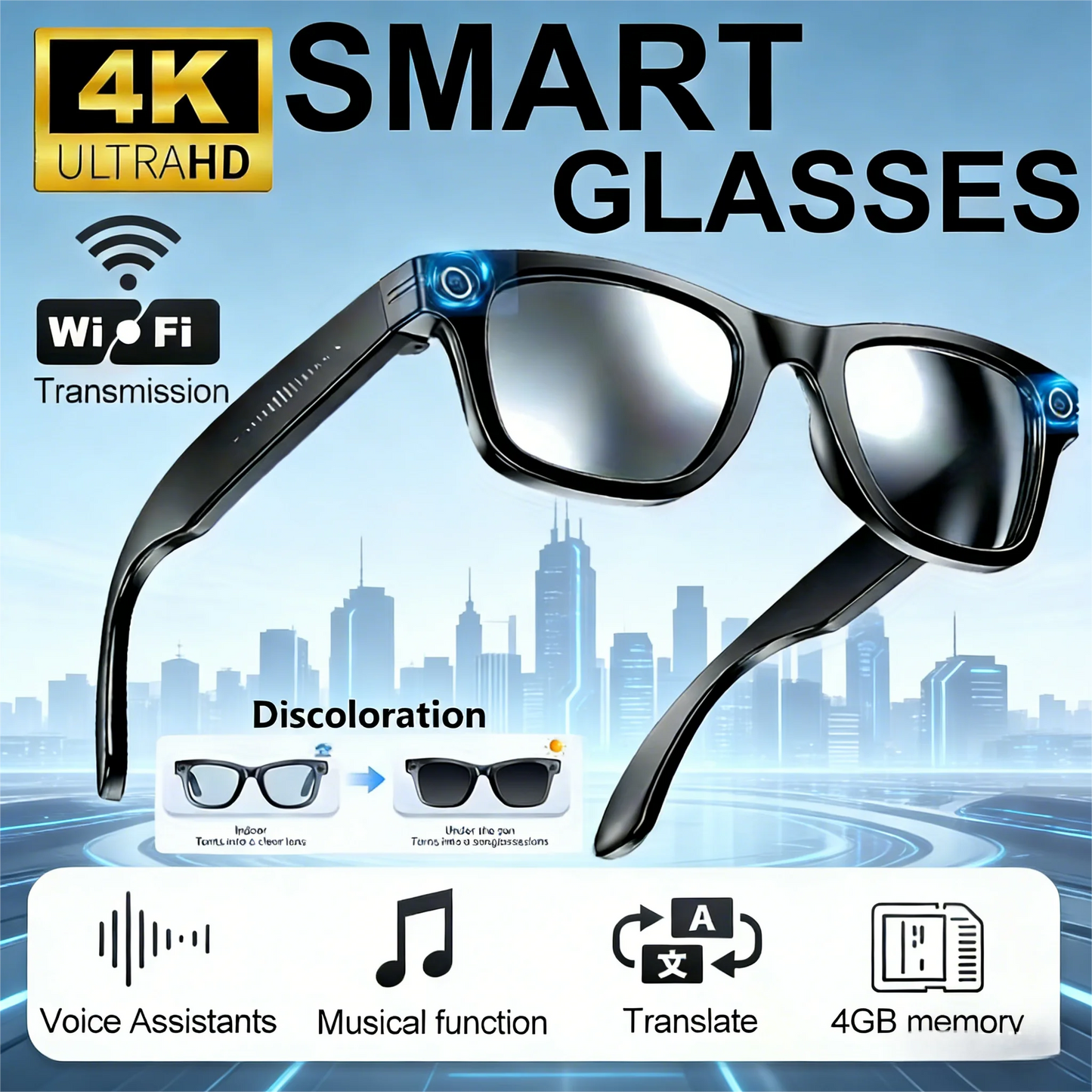 AI Smart Video Glasses with Camera | Capture Life in 4K