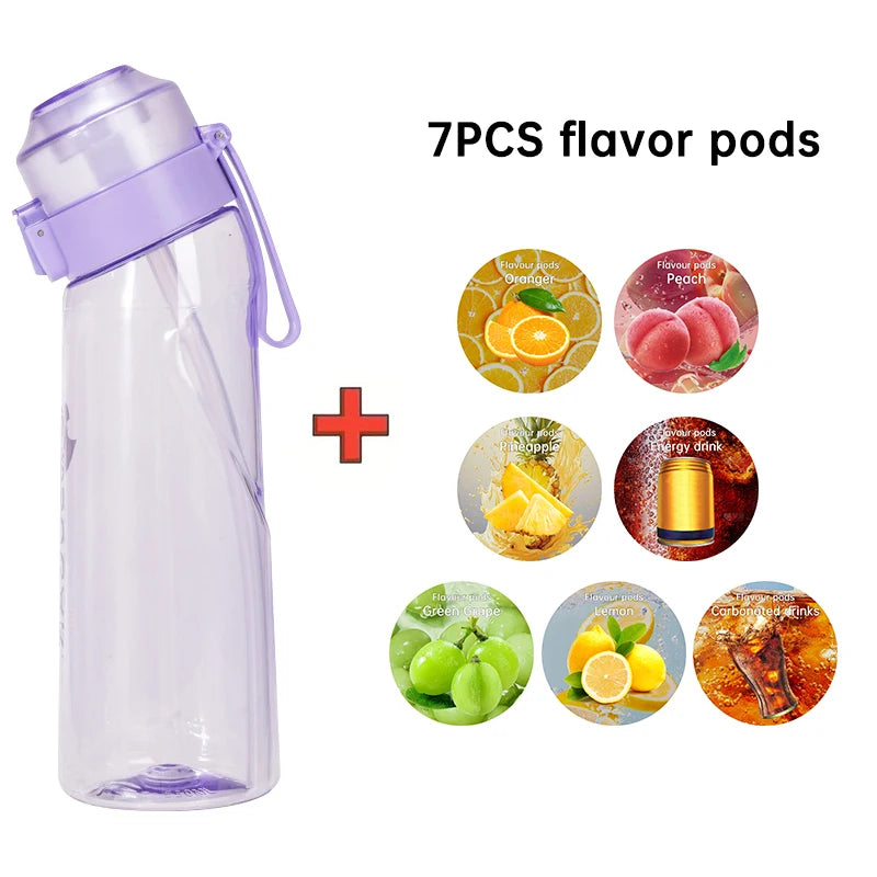 Portable Fruit-Scented Water Bottle with Flavor Pods for Sports