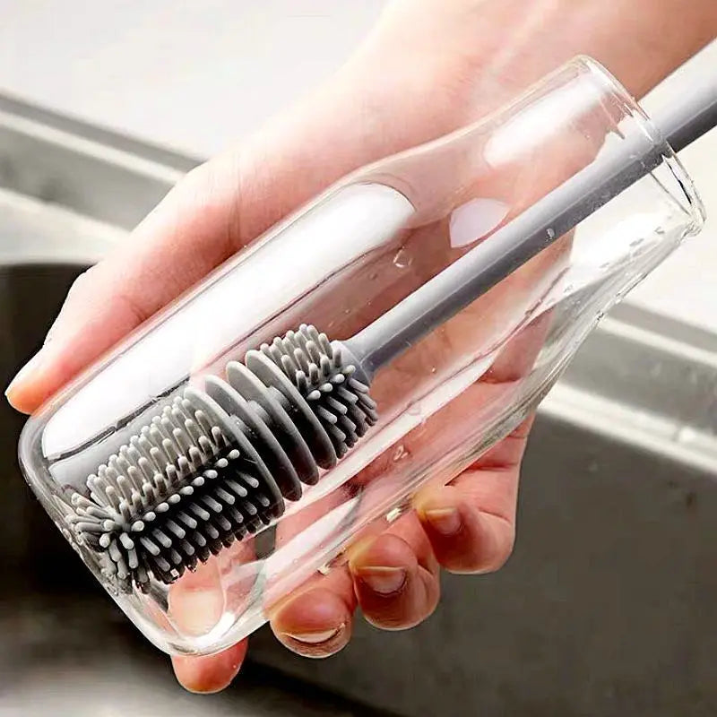 360° Rotating Silicone Baby Bottle Brush | Easy Cleaning Tool