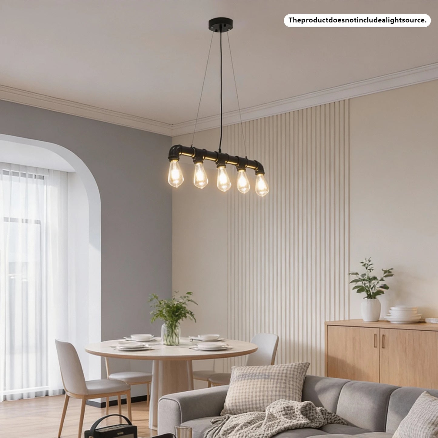 E27 Antique Water Pipe Chandelier | Industrial Loft Ceiling Lamp