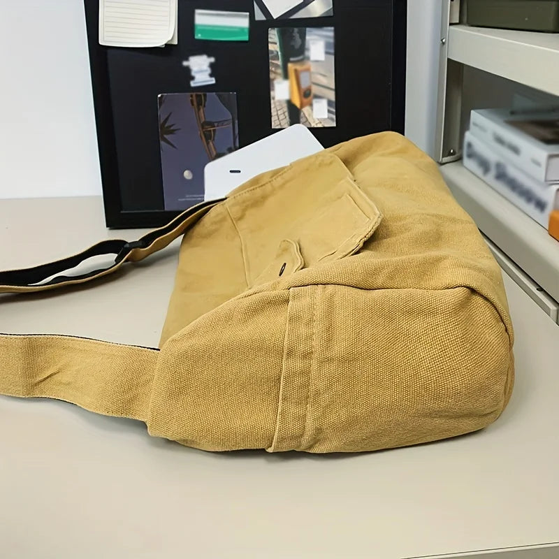 Versatile Canvas Messenger Bag | Large Capacity & Adjustable Design