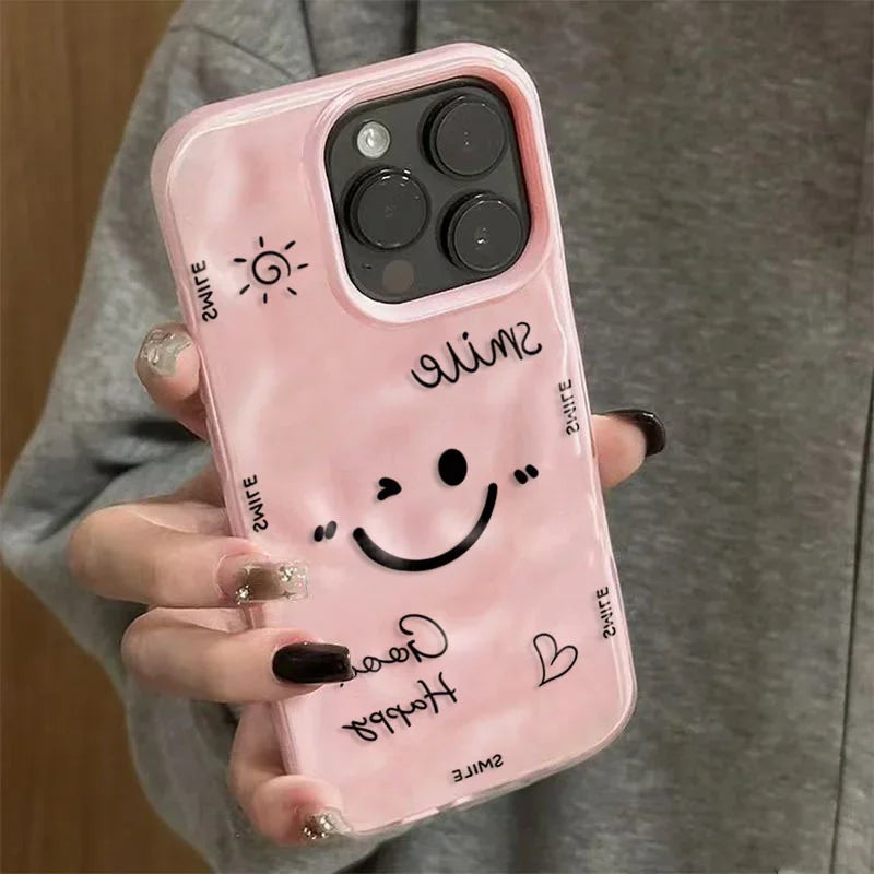 Funny Cartoon Face Phone Case | Colorful TPU Cover for iPhone
