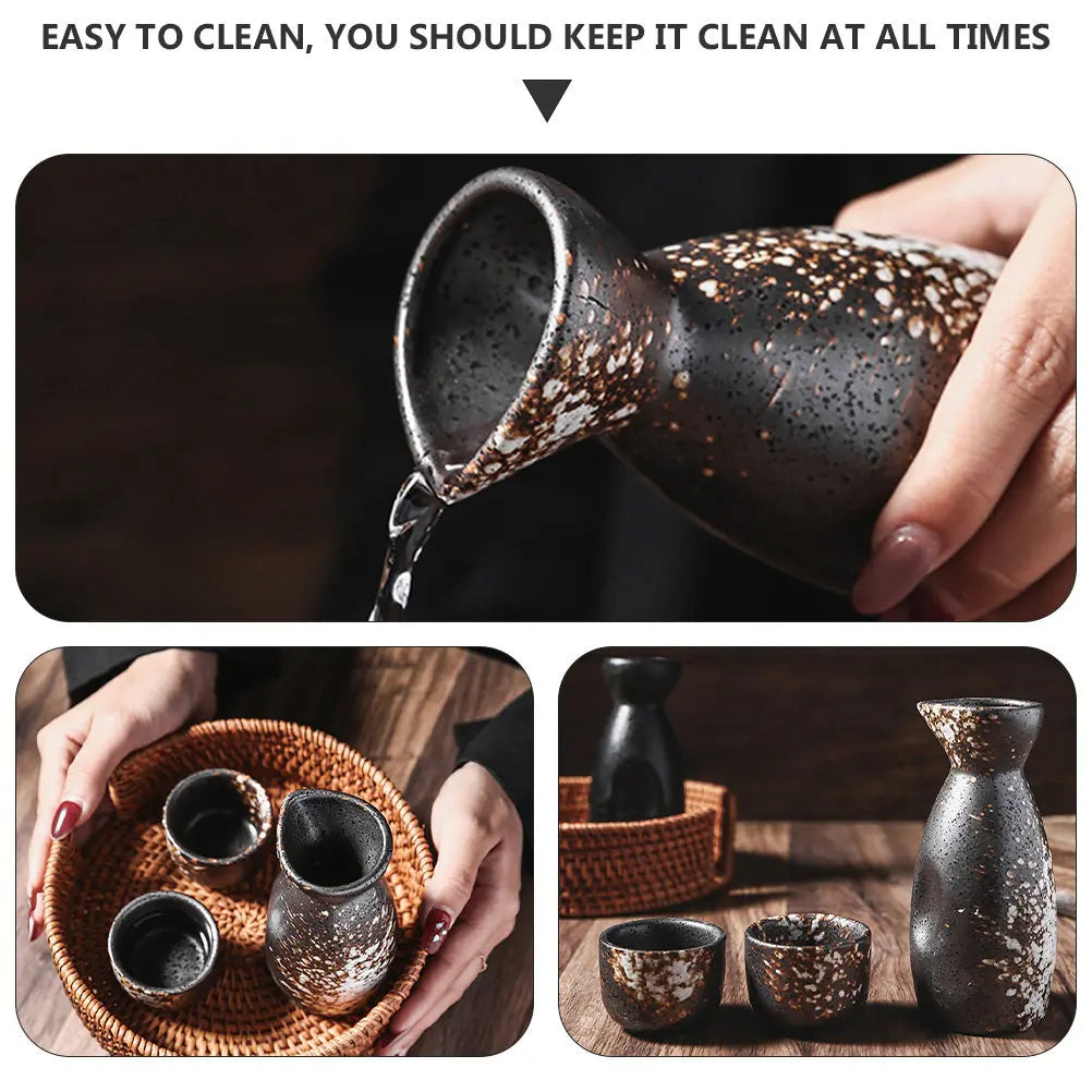 Japanese Style Ceramic Sake and Wine Set | Retro Design Drinkware