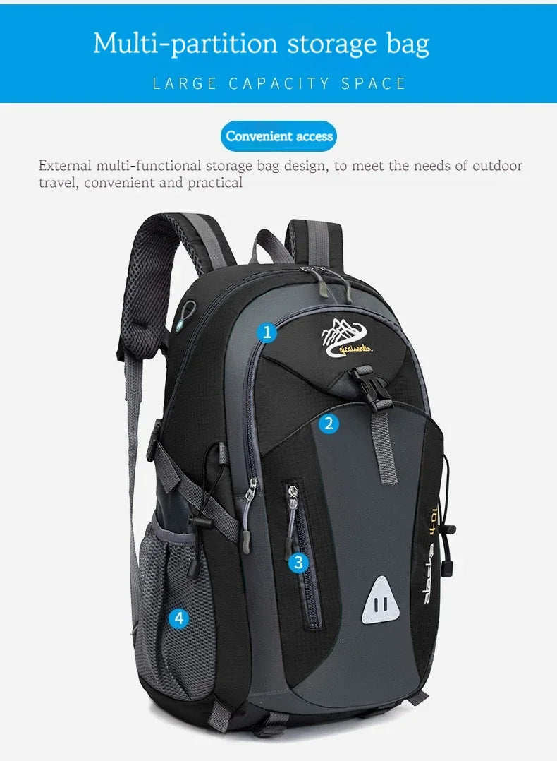 Waterproof Nylon Backpack for Hiking and Outdoor Adventures