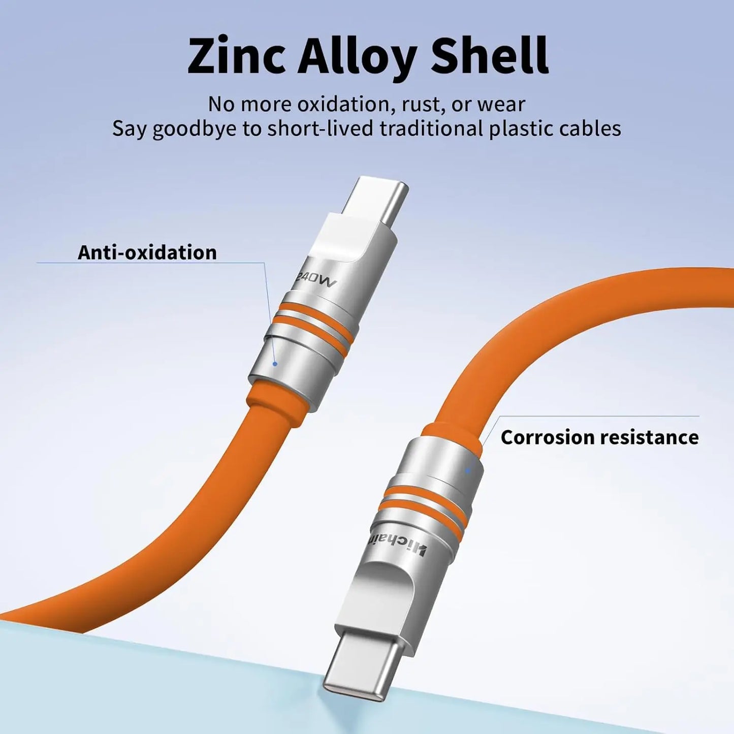 PD240W USB C Fast Charging Cable | Soft Silicone Type-C Cable