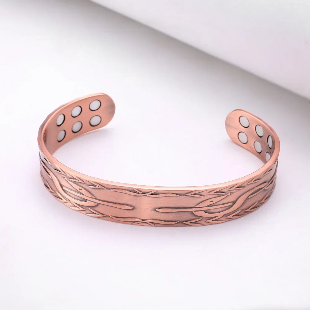 Vintage Pure Copper Cuff Bracelet | Magnetic Therapy for Wellness