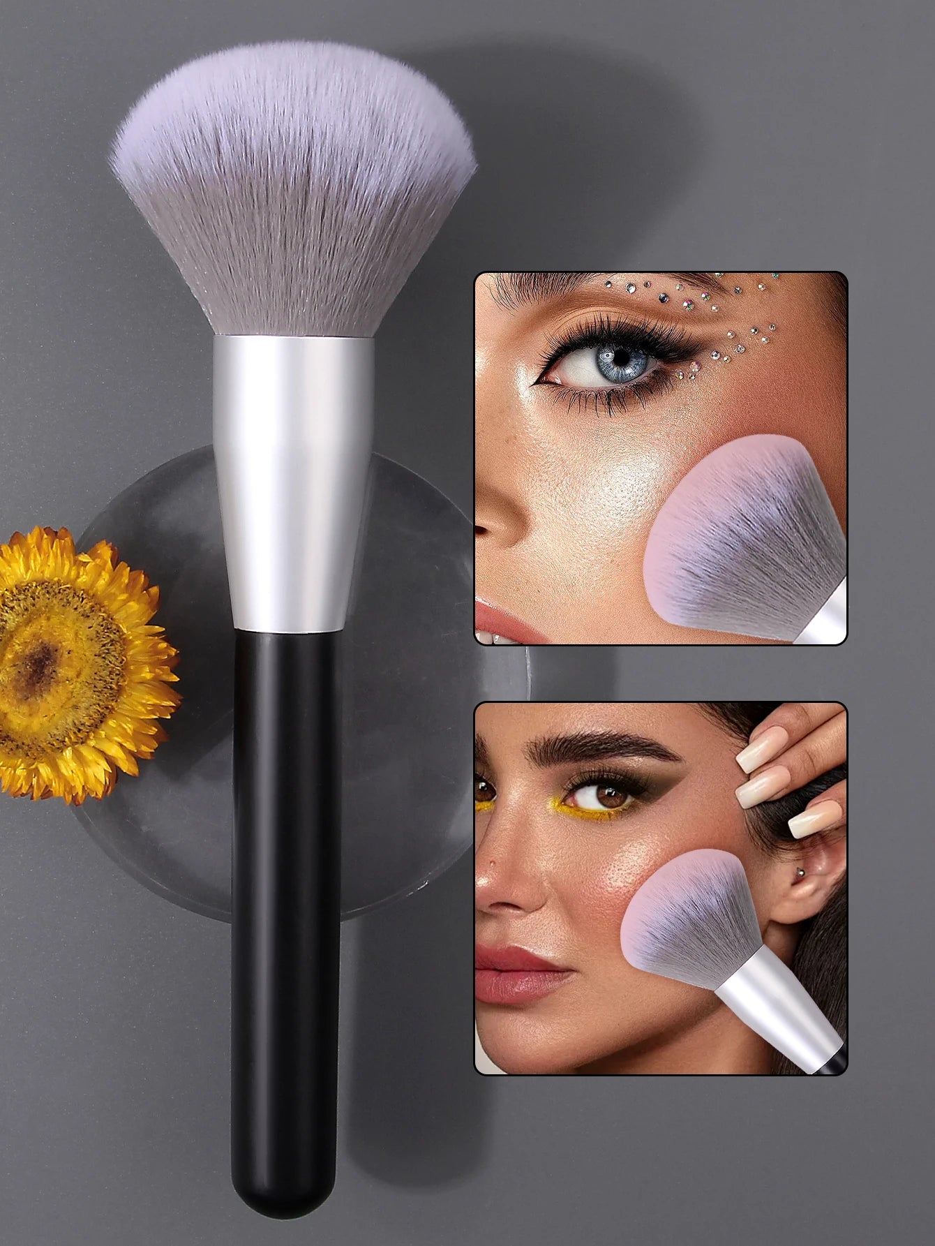 Fluffy Soft Bristle Makeup Brush | Professional Powder Blusher Setting Brush 2026