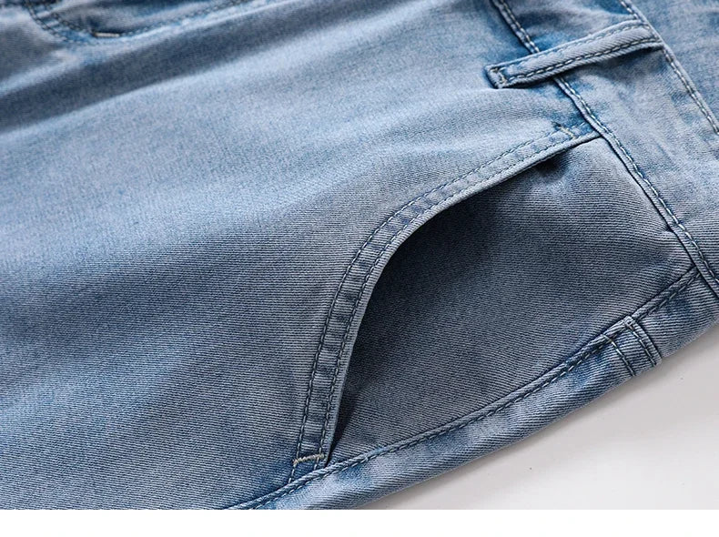 Men's Summer Thin Jeans | Soft Breathable Denim Casual Trousers