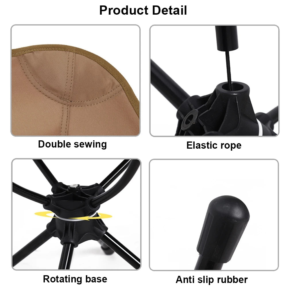 Lightweight Outdoor Folding Swivel Chairs for Camping & Fishing