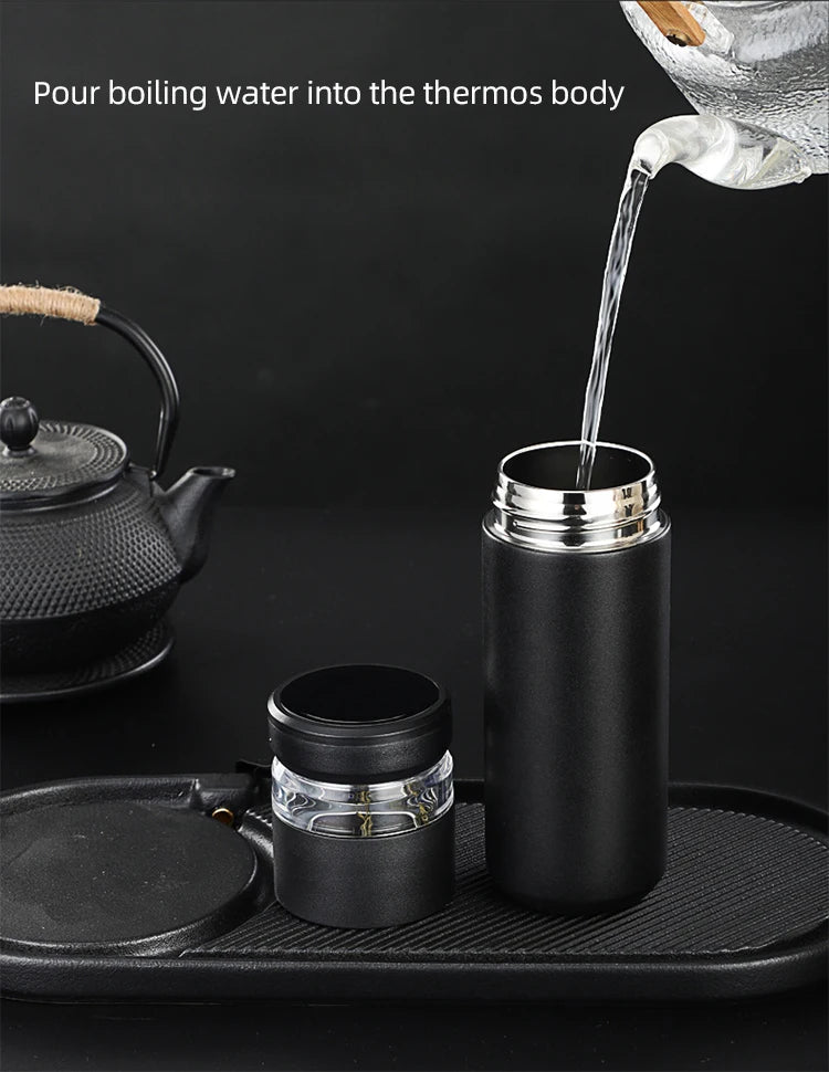 Stainless Steel Tea Infuser Vacuum Flask | Insulated Travel Mug
