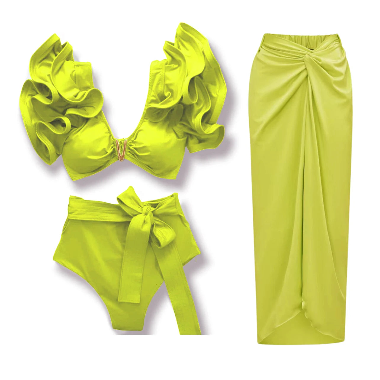 Floral Ruffle Bikini Set | Stylish & Sexy Beach Swimwear
