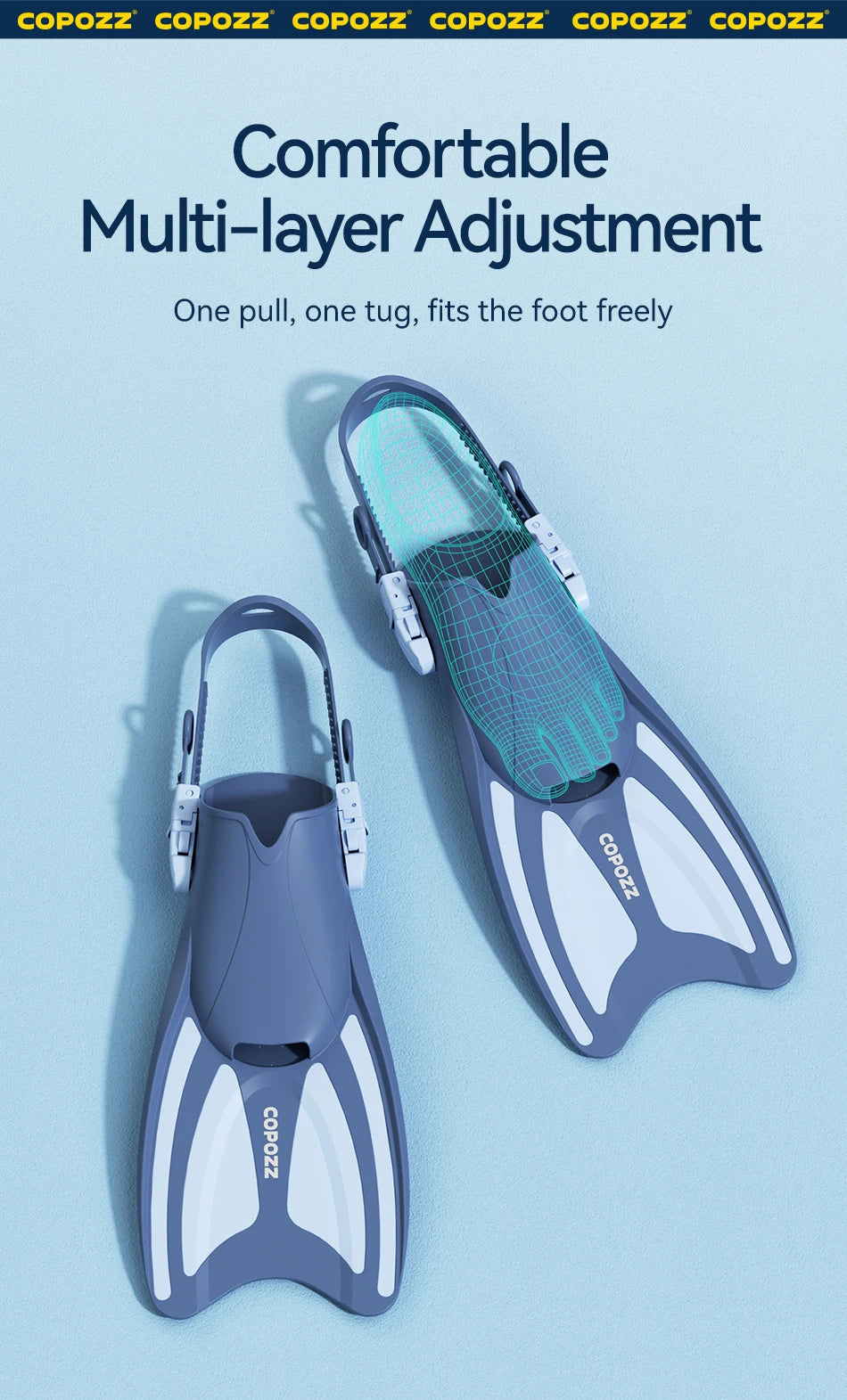 Adjustable Length Snorkel Fins for Kids | Diving Fins for Water Fun