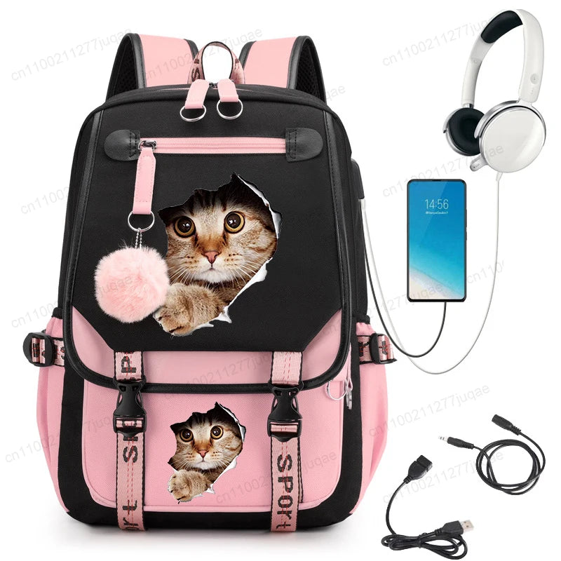 Cute Anime Cat Kawaii Backpack for Girls | Perfect Back to School Bag