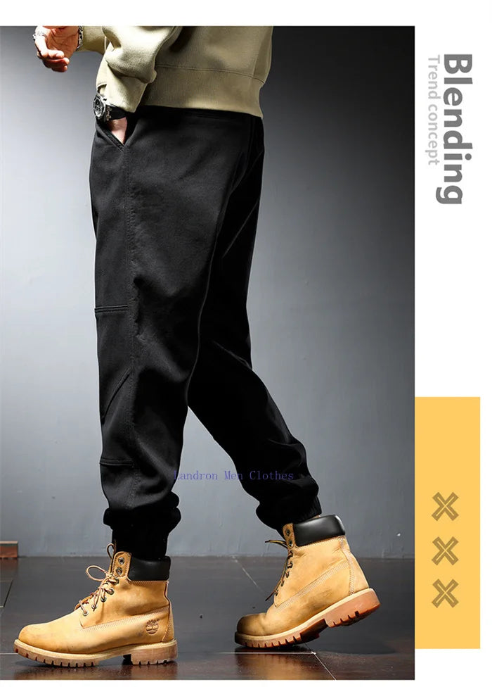 Plus Size Cotton Joggers for Men | Comfortable Ankle-Length Pants